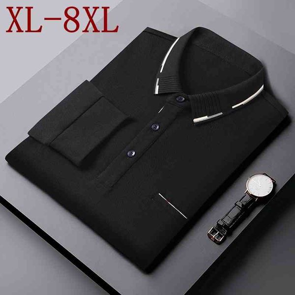 

men's polos 100% cotton men's polo shirt, long sleeve casual, fashionable, size 8xl, 7xl, 6xl, in 2021, White;black