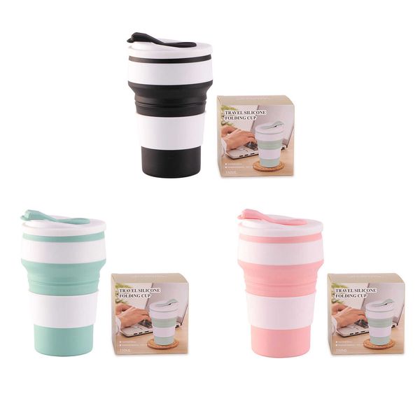 Tazza da acqua pieghevole in silicone per esterni con coperchio da viaggio retrattile Mini tazze da caffè Gargle portatile Copa Dropship Y0915