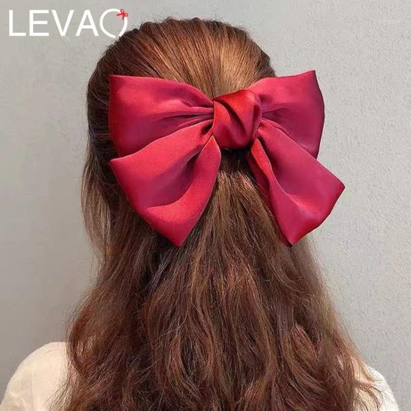 

levao big hair bow ties clips satin/velvet bows girls accessories for women barrettes bowknot hairpins1