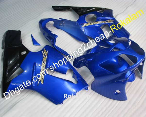 02 03 04 04 ZX 12R Fairings per Kawasaki ZX-12R 2002 2003 2004 ZX12R Set di carenatura Black Black Black Bluework (stampaggio a iniezione)