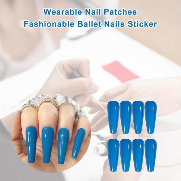 

false nails wearable nail patches fashionable ballet sticker easy to use accurate perfectly decorated durable, Red;gold