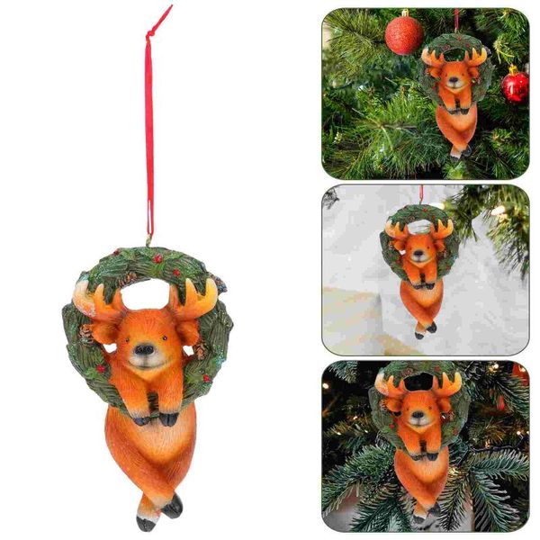 

christmas decorations 1pc xmas tree decorative pendant wreath animal hanging ornament resin