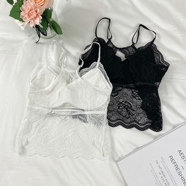 

women's shapers the no trace rims lace with chest pad gather wrap suspenders tank women built in bra back adjustment lingerie, Black;white