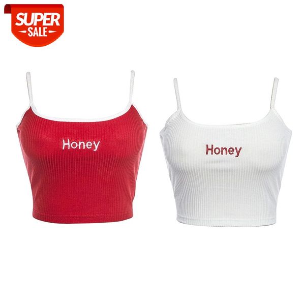 

Summer Sexy Short Camisole Girls Ladies Fashion Letter Embroidery Sleeveless Backless Top Midriff-baring Streetwear for Female #ca7W, White