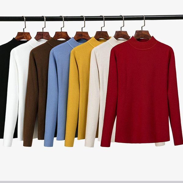 

women's sweaters 2021 autumn winter women long sleeve slim #189, White;black