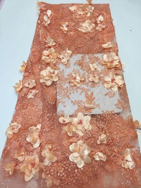 

ribbon peach color african french net lace fabric with beautiful sequins embroidery and beads zx195, Pink;blue