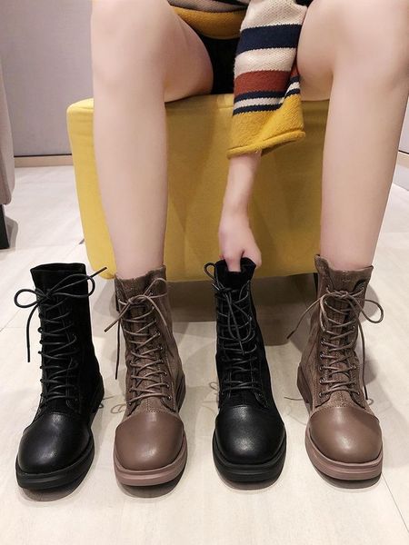 

boots mazefeng brand 2021 women winter thicken non-slip zip girl leather shoes botas mujer plus size 35-40, Black