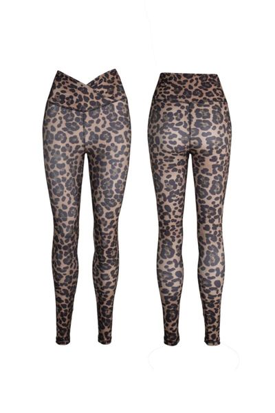 

women's leggings melina leopard tights t-1105, Black