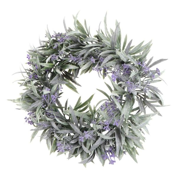 

1pc artificial lavender wreath door wall hanging home store decor (green) decorative flowers & wreaths