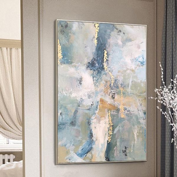 

paintings gold leaf picture art hand painted modern abstract oil painting on canvas wall for living room home decoration no framed