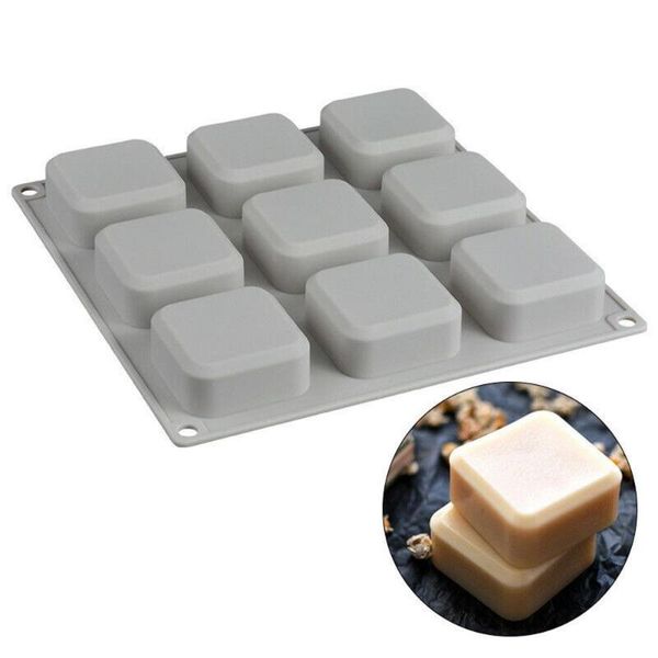 

craft tools soap mold making silicone molds diy 9 grid handmade square moulds tool moldes de silicona para jabones artesanales moule savon 2