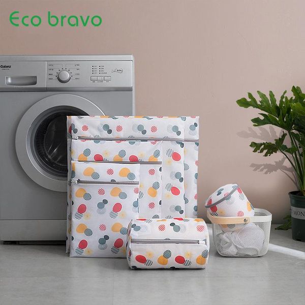 

ecobravo laundry bag polyester bra washing bag, underwear and socks special printing foldable clothes organizer bags
