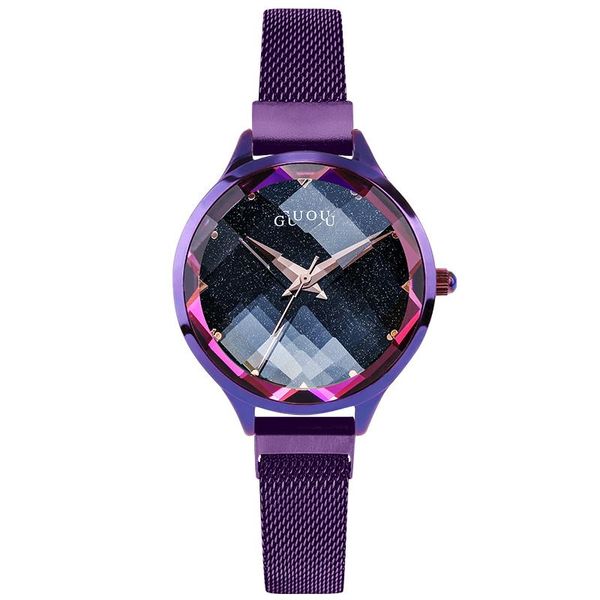 

wristwatches fashion guou luxury diamond women quartz watches gold slim mesh steel strap adjustable waterproof ladies clock female girl, Slivery;brown