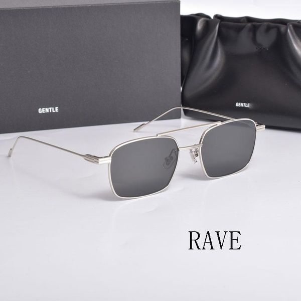 

sunglasses 2021 korean brand design genlte rave women men square metal uv400 sun glasses with original box, White;black