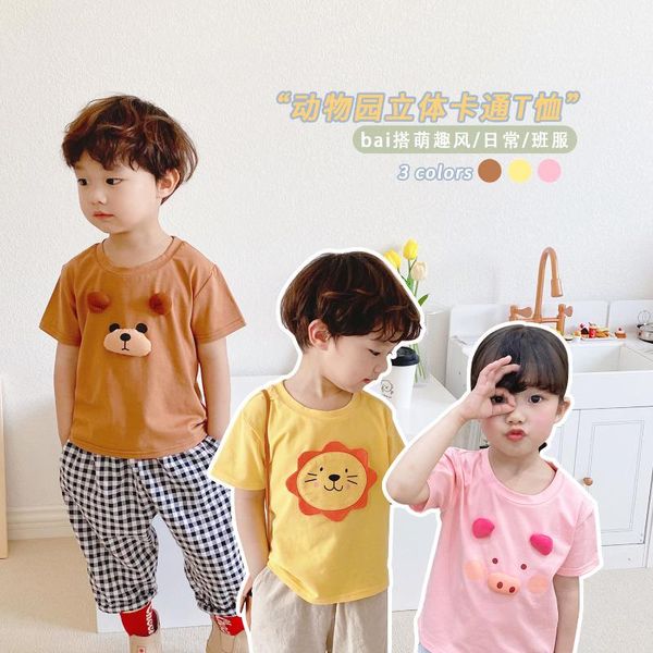 

three dimensional zoo baby t-shirt boys clothes t-shirts, Blue