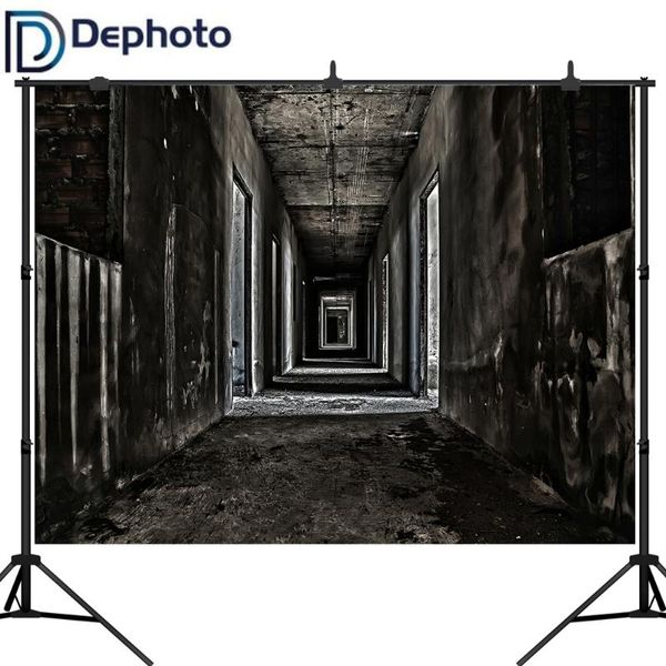 

background material depo halloween pographic backdrop scary thrilling hallway walkway in abandoned building pocall studio props