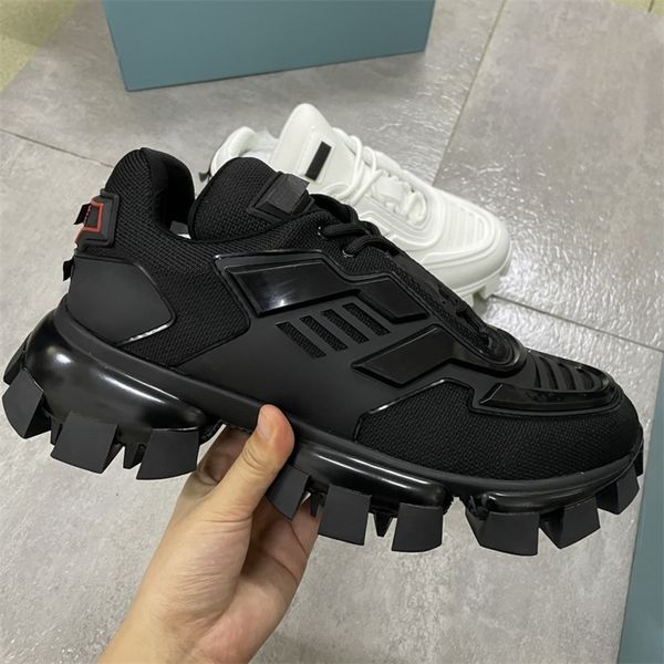 

designer platform cloudbust thunder sneakers for men women technical fabric lace-up rubber trainers 3d lightweight outdoor runner urshoeszon, Black