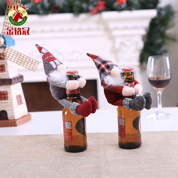 

new products santa holding red champagne bottle set bar restaurant decoration