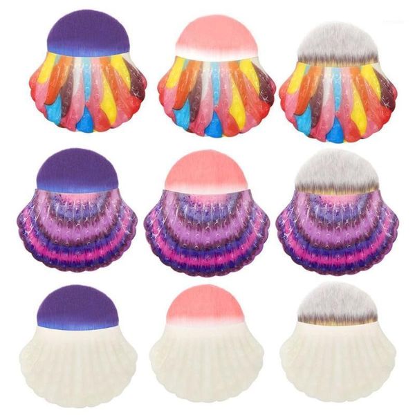 

make up brushes cosmetic professional foundation shell shape tools powder face blush brush1