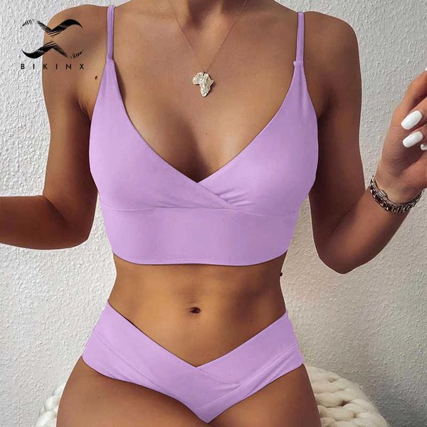 

swimwear high waist bikini set sports women's swimsuit solid female biquine cut bandeau 2021 new bathing suit, White;black