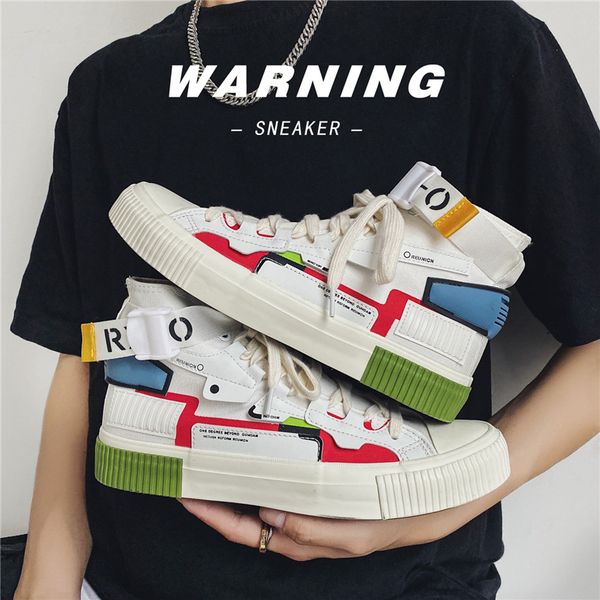

mens white high r canvas shoes mens hiphop casual sneakers luxury sneakers mens new arrival 2021 zapatilla hombre