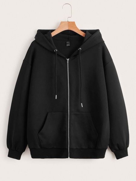

kangaroo pocket hooded jacket y5mw#, Black;brown