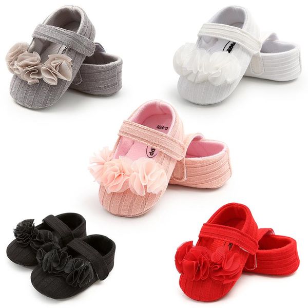 

first walkers soft-soled toddler baby shoes princess small flower wool 12cm for 6-12m born child non-slip fashion