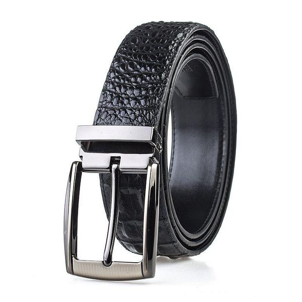 

men leather belt alloy pin buckle business affairs casual solid color belts, Black;brown