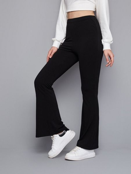 

high waist flare leg pants e8lw#, Black;white