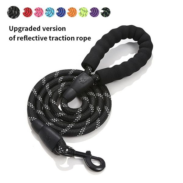 

dog collars & leashes leash reflective round rope nylon braided harness