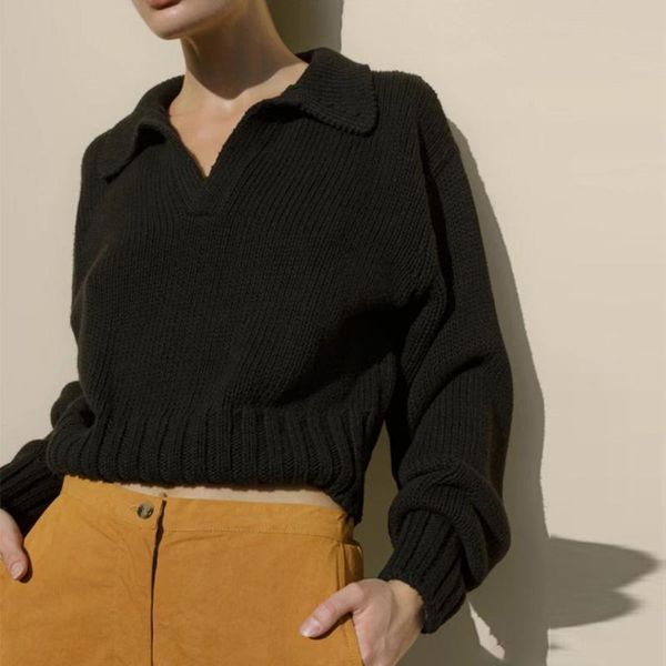 

women's sweaters knitted sweater women elegant lazy oaf coarse yarn striped cashmere pullovers coat v-neck long sleeve female jumpers, White;black