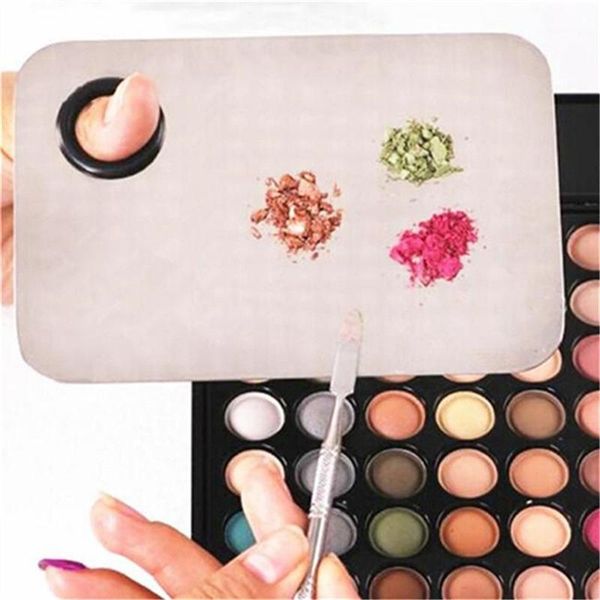 

holes stainless steel paint palette tray mixing rod spatula set for watercolor oil painting makeup1