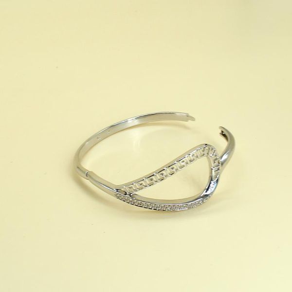 

bangle trendy silvery geometric water droplets shape zirconia bangles elegant fashion jewelry bracelet gift for women, Black