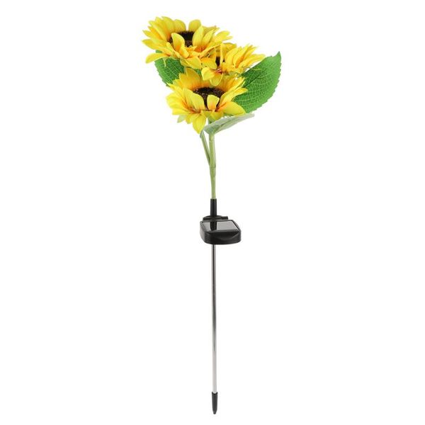 

lawn lamps 1pc lifelike solar 3-head led sunflower light decorative flower lamp