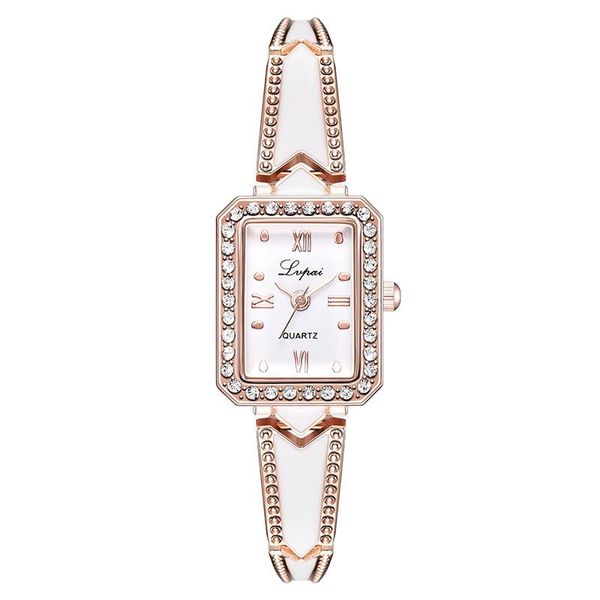 

190mm women classic quartz watch rectangle dial with alloy bracelet strap ll@17 wristwatches, Slivery;brown