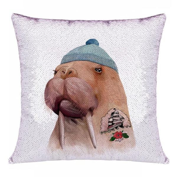 

foreign trade selling sequin printing animal horse pillowcase fashion home sofa cushion cover comfortable seat pillow covers cushion/decorat