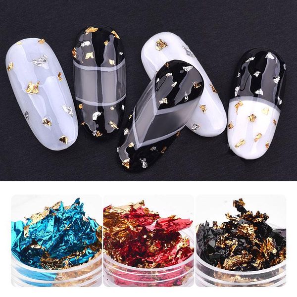 

nail art decorations fashion foil for nails decoration 2021 colorful accessories stickers design, Silver;gold