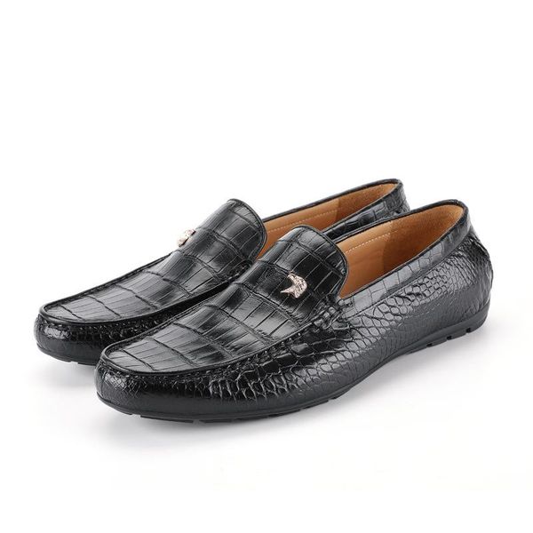 

and winter thai alligator leather shoes belly doudou men's casual dress, Black