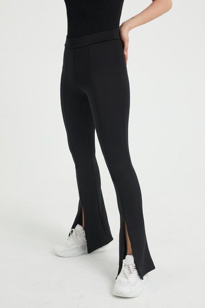 

women's leggings black hispanic zipped slit tights 1750