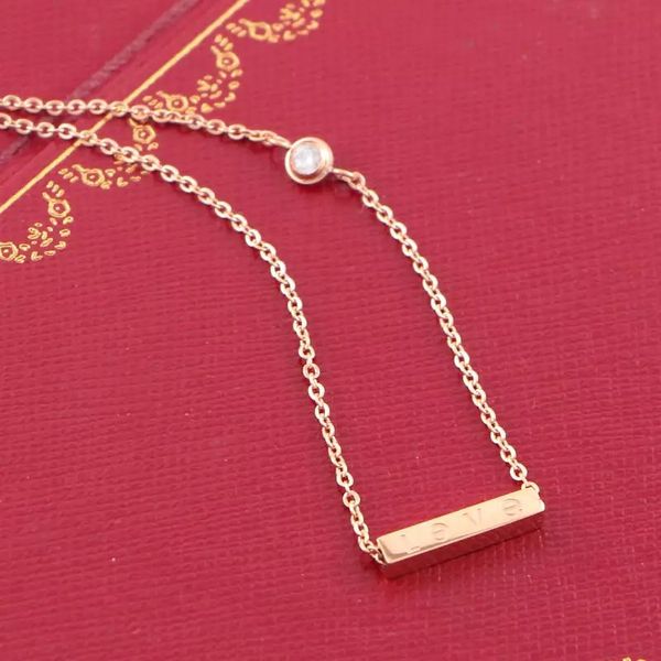 

925s love pendant necklaces cz diamond rose color necklace for women vintage collar costume jewelry with original box set, Silver