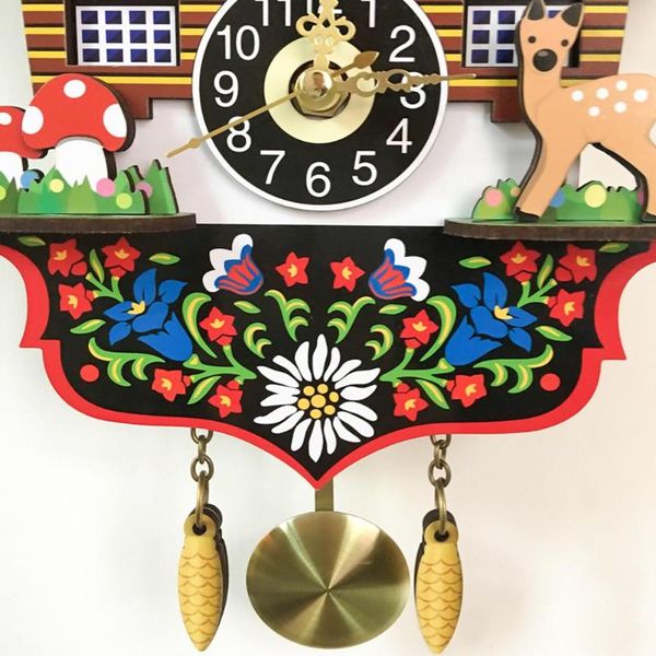 

wall clocks 3d cartoon cuckoo hanging swing quartz clock home kids room decoration crafts decor study