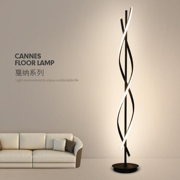 

nordic style led floor lamp standing pole bright dimmable light for living room bedroom foyer children's el lamps