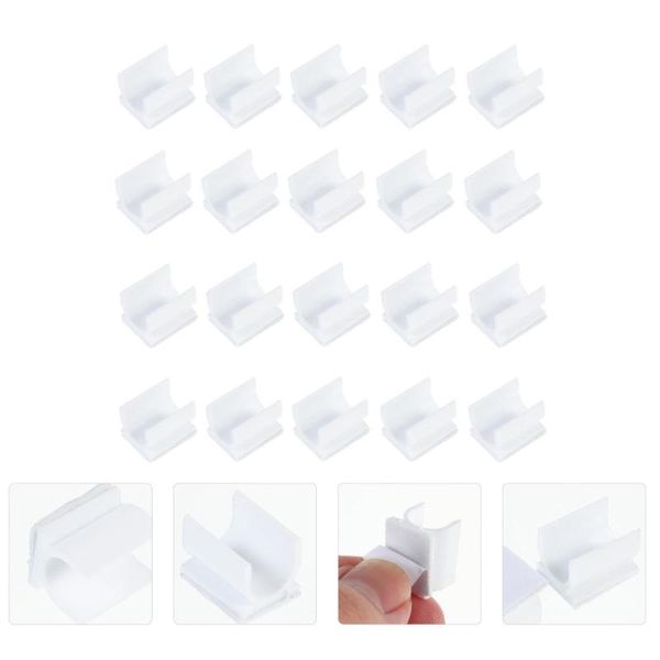 

pencil bags 100pcs adhesive pen clips whiteboard buckles clamps (white)