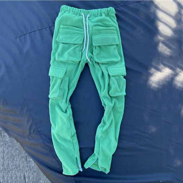 

winter streetwear men's cargo pants pockets sweat casual trousers mens jogging sweatpants 6 7dp8, Black