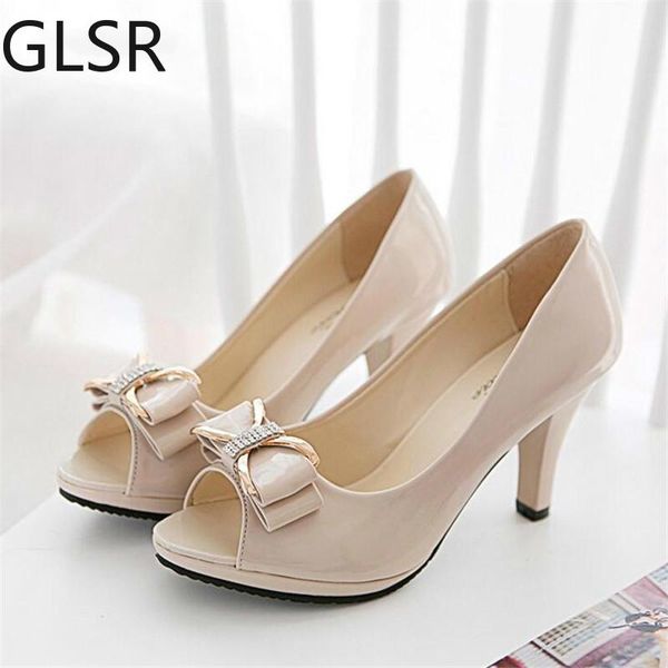 

summer sandals female fine with high-heeled fish mouth bow fashion butterfly-knot women, Black