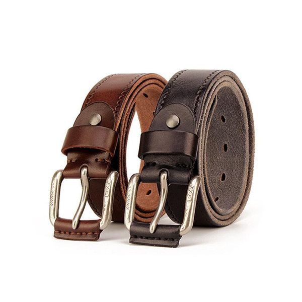 

belts belt male leather youth casual pin buckle head layer cowhide handmade retro hipster personality washed Â, Black;brown