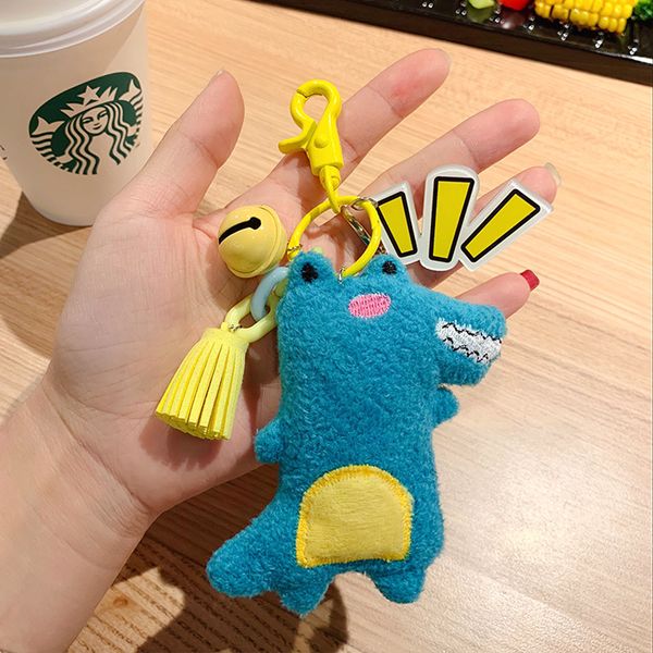 

budrovky cartoon plush diy series small crocodile cute creative keychain tassel bell key chain pendant llavero wholesaledio chan contact, Silver