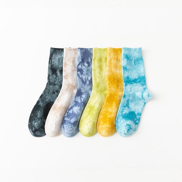 

men's socks tie dye printing striped mans sox casual basketball classic comfortable winter korean skarpetki, Black