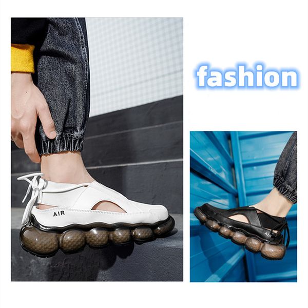 2021 Koşu Ayakkabıları Roma Sandalet Kalın Soled Tenis Erkekler Beyaz Siyah Yaz Kore Moda Rahat Ayakkabı Büyük Boy Nefes Sneakers Run-Shoe # A0007