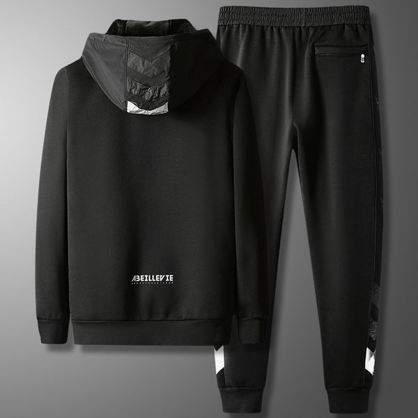 

winter thickened sweater new youth hooded leisure sports plush set large men's wear, Gray